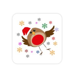 Festive Christmas Robin Coaster
