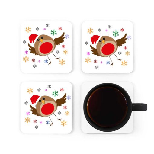 Festive Christmas Robin Coaster