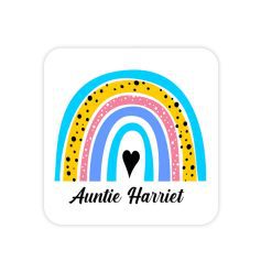 Personalised Rainbow Auntie Coaster