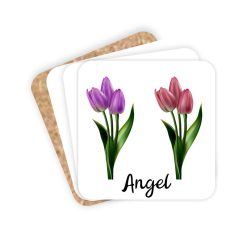 Handpainted Tulip Flowers Coaster