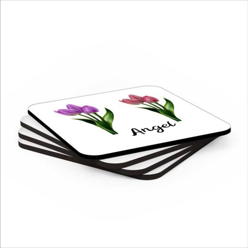 Handpainted Tulip Flowers Coaster