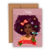 Decorated Afro Girl Christmas Card