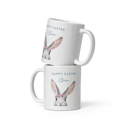 Personalized Easter Bunny Coffee Mug – Custom Name Cute Easter Gift, Spring Tea Cup for Kids & Adults, Bunny Lover, Easter Basket Filler, Holiday Gift for Him, Her, Family & Friends - Image 3