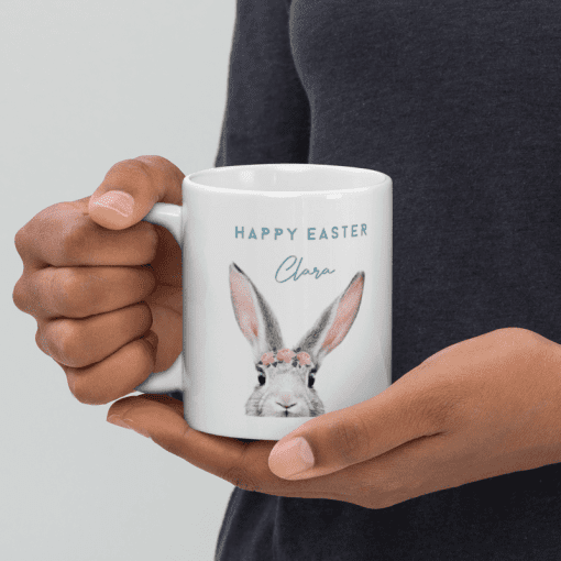 Personalized Easter Bunny Coffee Mug – Custom Name Cute Easter Gift, Spring Tea Cup for Kids & Adults, Bunny Lover, Easter Basket Filler, Holiday Gift for Him, Her, Family & Friends - Image 4