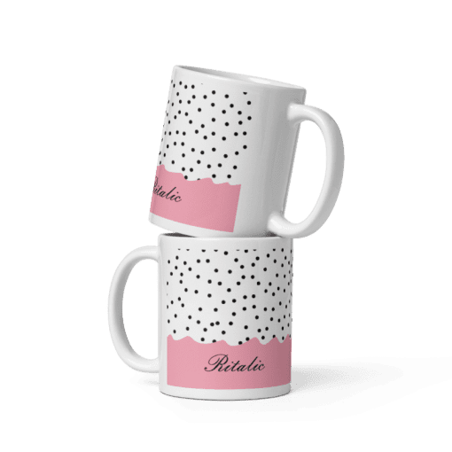 "Personalized Polka Dot Mug -  High-Quality Ceramic 11oz Coffee Mug - Image 6