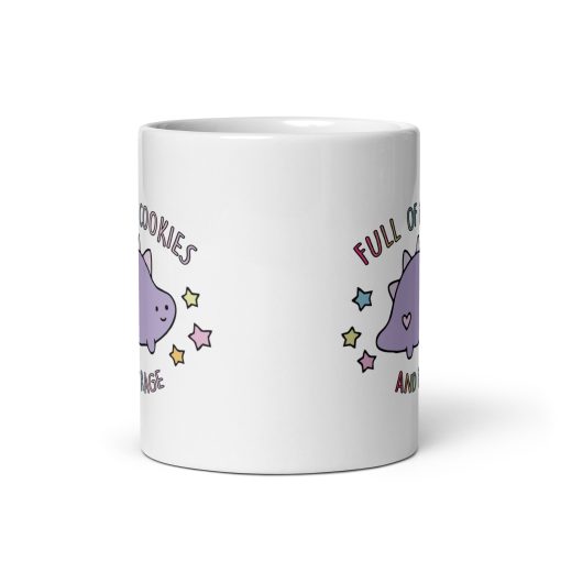???? Full of Cookies & Rage Coffee Mug – Funny Coffee Mug for Cookie Lovers & Caffeine Addicts – Unique Ceramic Cup, Office Desk Mug, Gift for Coworkers & Friends 11oz - Image 3