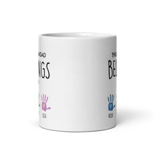 "This Granddad Belongs To rose, ryan, isia " Personalised Coffee Mug – Custom Gift for Granddad, Father’s Day, Birthday, Christmas from Grandkids - Image 3