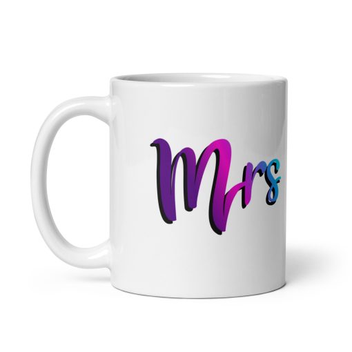 Mrs Personalised Mug - Custom Name Coffee Cup for Brides & Wives - Elegant Wedding, Engagement, Anniversary & Bridal Shower Gift - Mrs. Custom Mug - Image 2