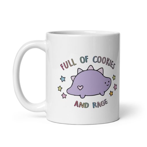 ???? Full of Cookies & Rage Coffee Mug – Funny Coffee Mug for Cookie Lovers & Caffeine Addicts – Unique Ceramic Cup, Office Desk Mug, Gift for Coworkers & Friends 11oz - Image 2