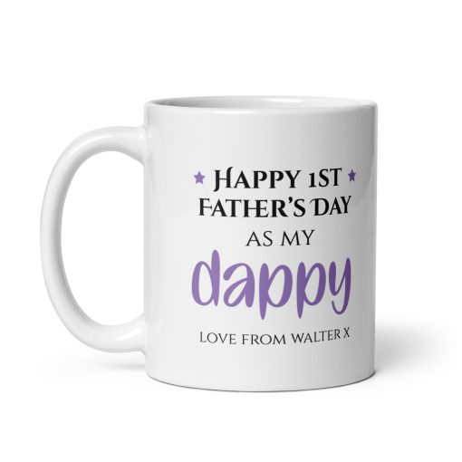???? Happy 1st Father’s Day as My Daddy Ceramic Coffee Mug –  Dad coffee mug, Best dad ever mug, New Dad Gift from Baby – Cute First Father’s Day Present, Gift for dad from daughter/son - Image 2