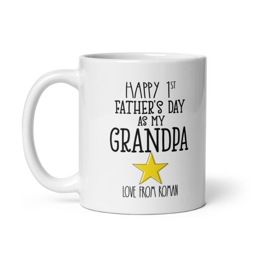 "First Father’s Day as Grandpa Mug – New Granddad Gift, Funny Coffee Cup, Father's Day Present for New Grandfather, Gift from Grandkids, Keepsake Mug - Image 2