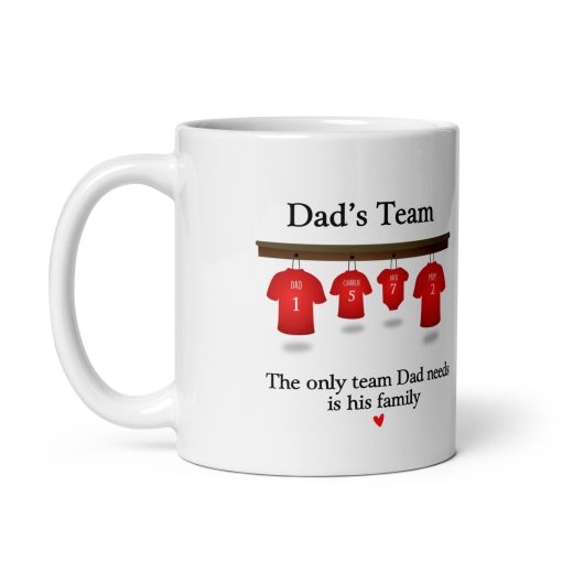 "Dad's Team Mug - Best Dad Coffee Mug, Father's Day Gift, Birthday Present for Dad, Christmas Gift for Him" - Image 2