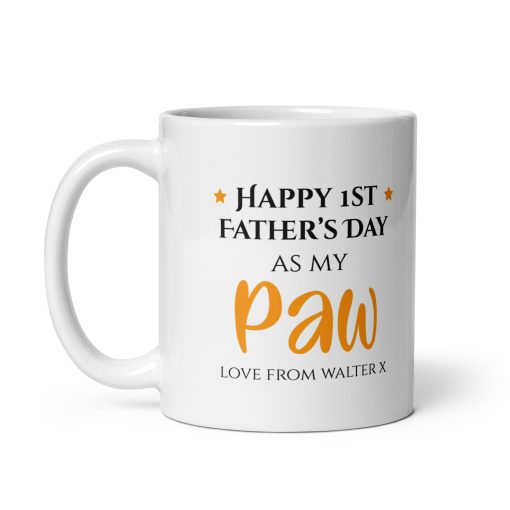 Personalised Funny First Father’s Day Paw Mug – Custom Gift for New Dog Dad – Cute Coffee Cup from Pet, Puppy, or Cat – Unique Present for Him, Daddy, Grandad - Image 2
