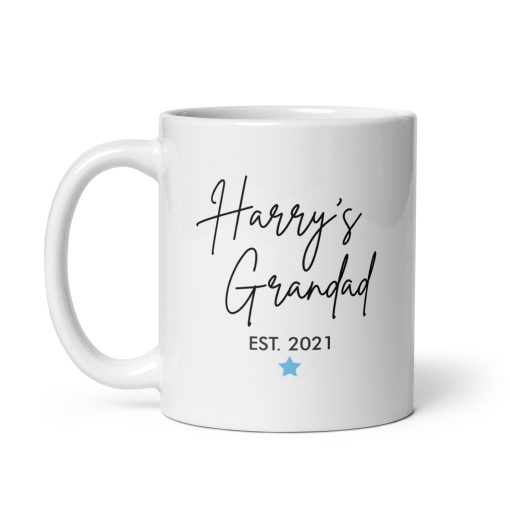 Happy’s Grandad Est. 2021 Coffee Mug – Thoughtful Gift for New Grandfather – First-Time Grandpa Gift – Proud Grandad Gift for Birthday, Father’s Day, or Christmas – 11oz Ceramic Coffee Cup - Image 2