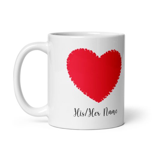 "Personalized Love-Shaped Mug – Custom Name and Text Romantic Coffee Mug | Valentine’s Day, Anniversary, Wedding and Couple Gift, Romantic mug, Heart mug, Personalised love mug, Heart mug, Sentimental gift for lover - Image 2