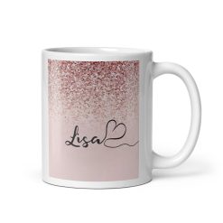 Pink glitter Personalized Name Mug