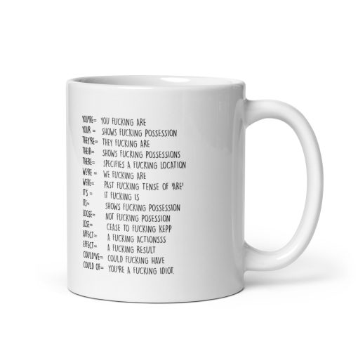 Angry Grammar Nerd Mug – Funny Grammar Gift for Him or Her – Perfect Birthday, Christmas, or Office Gift for Teachers, Writers, Editors, Word Nerds – Coffee Cup for Grammar Lovers