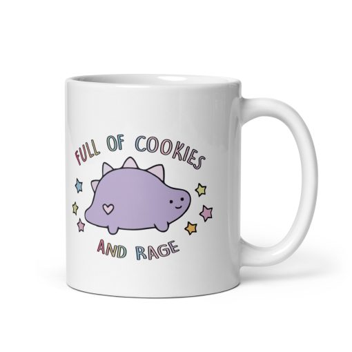 ???? Full of Cookies & Rage Coffee Mug – Funny Coffee Mug for Cookie Lovers & Caffeine Addicts – Unique Ceramic Cup, Office Desk Mug, Gift for Coworkers & Friends 11oz