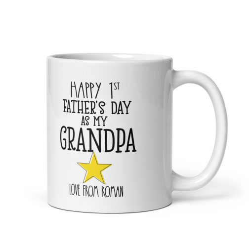 "First Father’s Day as Grandpa Mug – New Granddad Gift, Funny Coffee Cup, Father's Day Present for New Grandfather, Gift from Grandkids, Keepsake Mug