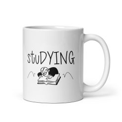 Studying Coffee Mug – Motivational Study Cup for Students, College Exam Prep, & Hardworking Scholars – Inspirational Ceramic Coffee Cup for Study Sessions & Late-Night Grinding