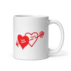 Custom Name Love Coffee Mug – Personalized Romantic Gift with Name & Heart Image – Cute Anniversary, Valentine’s, or Wedding Gift – Custom Ceramic Coffee Cup for Couples