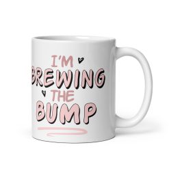 I’m Brewing the Bump Coffee Mug – Cute Pregnancy Announcement Mug – Expecting Mom Gift – Baby Reveal Idea for Husband, Family, & Friends – 11oz Ceramic Coffee Cup