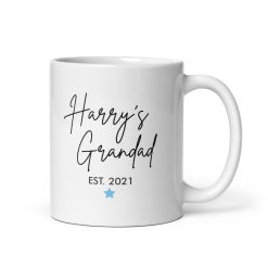 Happy’s Grandad Est. 2021 Coffee Mug – Thoughtful Gift for New Grandfather – First-Time Grandpa Gift – Proud Grandad Gift for Birthday, Father’s Day, or Christmas – 11oz Ceramic Coffee Cup