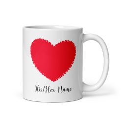"Personalized Love-Shaped Mug – Custom Name and Text Romantic Coffee Mug | Valentine’s Day, Anniversary, Wedding and Couple Gift, Romantic mug, Heart mug, Personalised love mug, Heart mug, Sentimental gift for lover