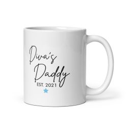 personalised [2025] Diva’s Daddy EST. 2021 Coffee Mug – Proud Dad Gift for Fathers of Little Divas – First-Time Dad Mug – Father’s Day, Birthday, or New Dad Gift, Unique Dad Mug, Dad & Daughter Mug, Dad & Son Mug
