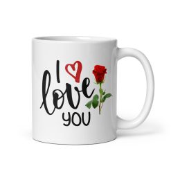 "I Love You Mug – Romantic Coffee Cup for Him and Her | Valentine’s Day, Anniversary, Wedding and Birthday Gift for Wife, Husband, Girlfriend, or Boyfriend, Sweet Gift for him/her, Floral Mug for Her, Love Gift