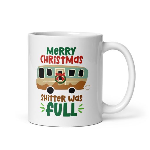 Personalised Merry Christmas, The Shitter Was Full Coffee Mug – Funny Holiday Movie-Inspired Coffee Cup – Hilarious Gift for Friends, Family and Coworkers – Quirky Mug, Sarcastic Mug