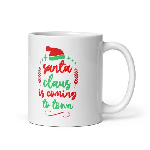 Santa Claus Is Coming to Town Coffee Mug – Festive Christmas Coffee Cup – Holiday Gift for Friends, Family & Coworkers, Quirky mug, Silly mug gift, Joke mug