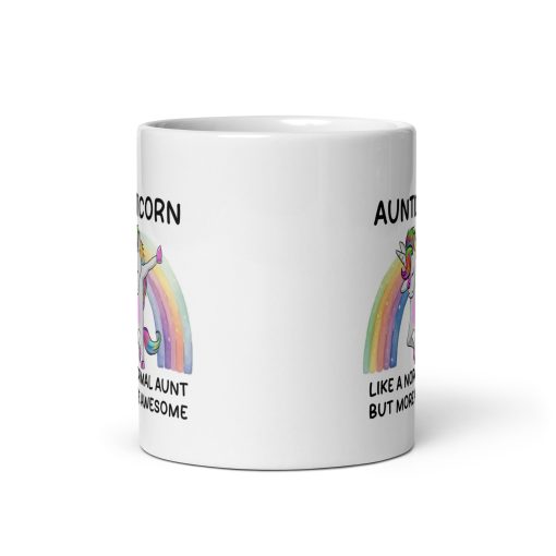 Funny Personalised Aunticorn Mug – Cute Unicorn Aunt Gift, Best Aunt Ever Coffee Cup, Rainbow Auntie Present for Birthday or Christmas - Image 3