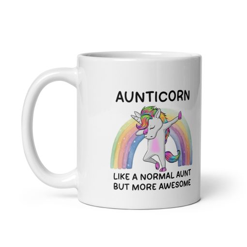 Funny Personalised Aunticorn Mug – Cute Unicorn Aunt Gift, Best Aunt Ever Coffee Cup, Rainbow Auntie Present for Birthday or Christmas - Image 2