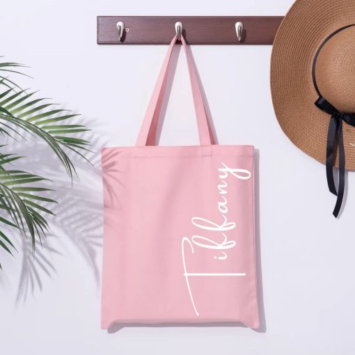 Custom Tote Bag with Name – Personalized Gift for Her, Bridesmaid or Bachelorette Party Bag, Birthday Gift Idea, Beach Tote Bag for Women - Image 4